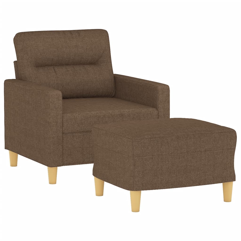 Fauteuil met voetenbank 60 cm stof bruin is nu te koop bij PeponiXL, paradijselijk wonen!