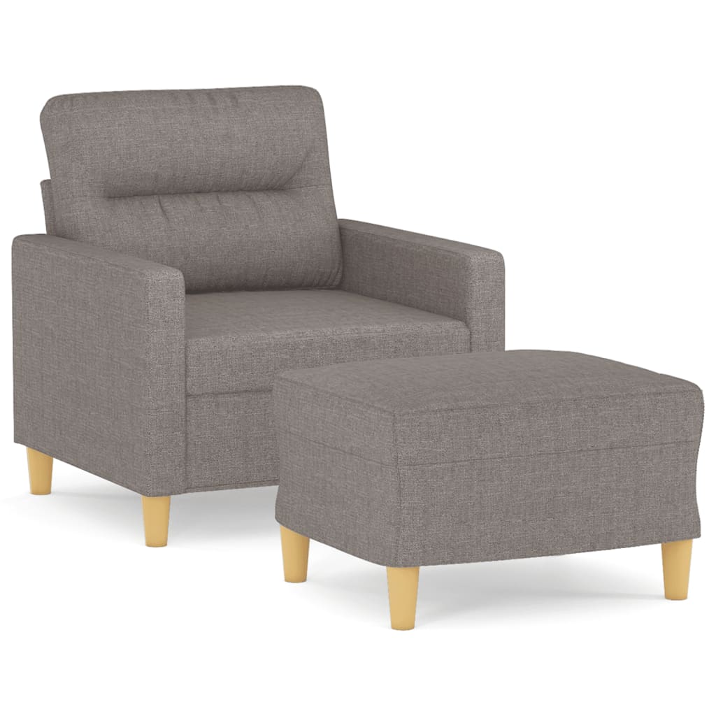 Fauteuil met voetenbank 60 cm stof taupe is nu te koop bij PeponiXL, paradijselijk wonen!