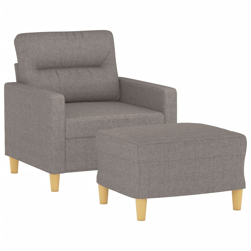 Fauteuil met voetenbank 60 cm stof taupe is nu te koop bij PeponiXL, paradijselijk wonen!