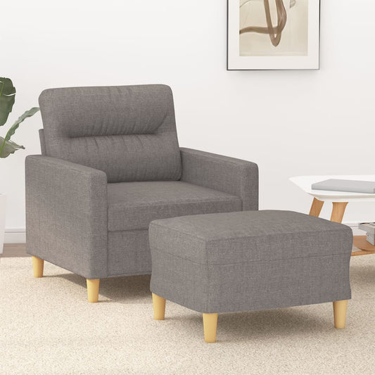 Fauteuil met voetenbank 60 cm stof taupe is nu te koop bij PeponiXL, paradijselijk wonen!