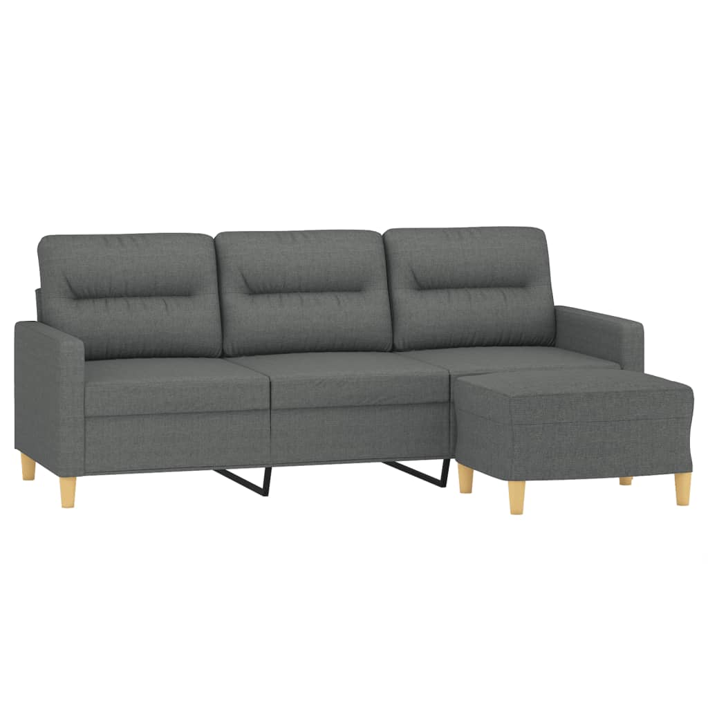 Driezitsbank met voetenbank 180 cm stof donkergrijs is nu te koop bij PeponiXL, paradijselijk wonen!