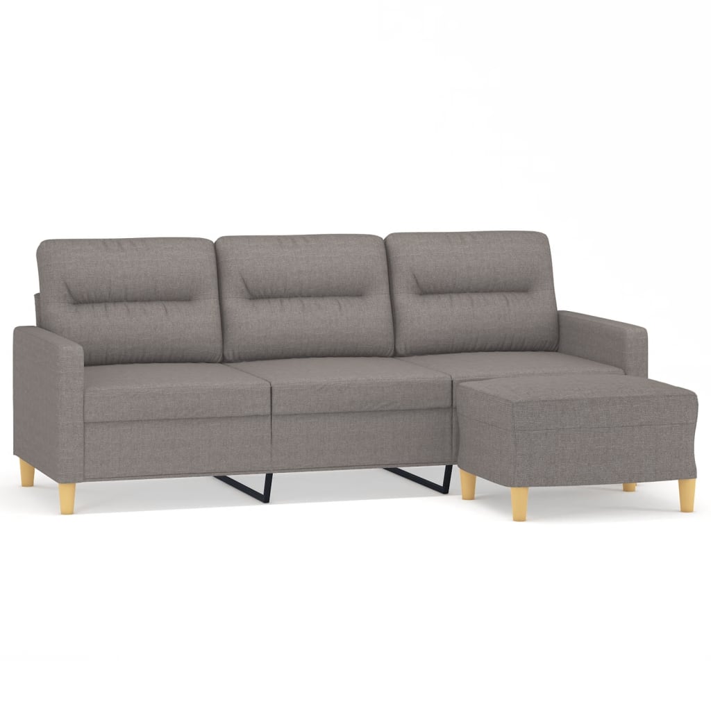 Driezitsbank met voetenbank 180 cm stof taupe is nu te koop bij PeponiXL, paradijselijk wonen!