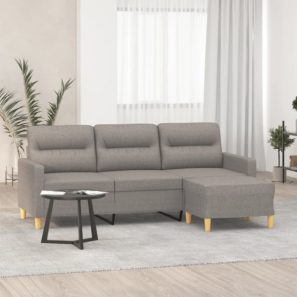 Driezitsbank met voetenbank 180 cm stof taupe is nu te koop bij PeponiXL, paradijselijk wonen!