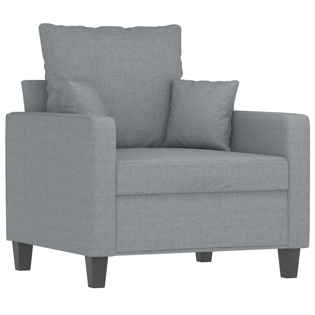 Fauteuil met voetenbank 60 cm stof lichtgrijs is nu te koop bij PeponiXL, paradijselijk wonen!