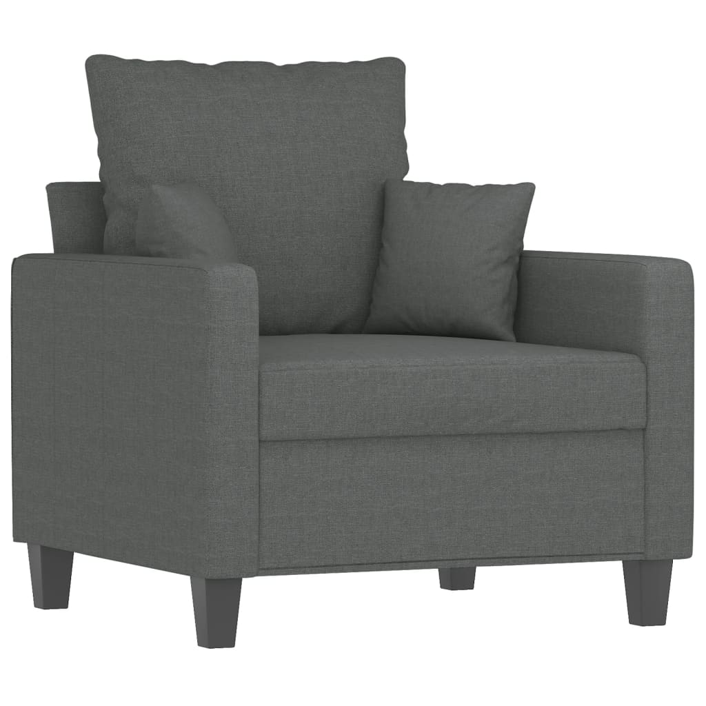 Fauteuil met voetenbank 60 cm stof donkergrijs is nu te koop bij PeponiXL, paradijselijk wonen!