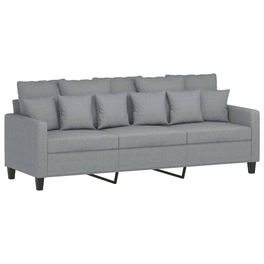 Driezitsbank met voetenbank 180 cm stof lichtgrijs is nu te koop bij PeponiXL, paradijselijk wonen!
