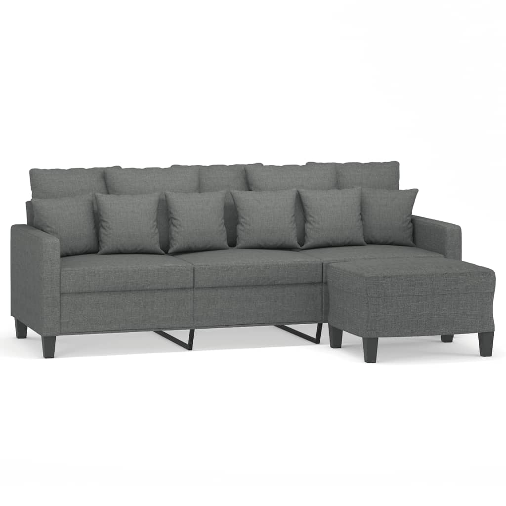 Driezitsbank met voetenbank 180 cm stof donkergrijs is nu te koop bij PeponiXL, paradijselijk wonen!