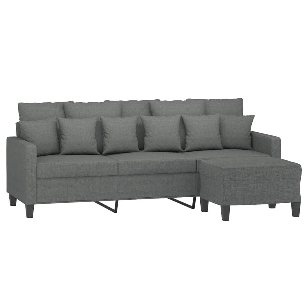 Driezitsbank met voetenbank 180 cm stof donkergrijs is nu te koop bij PeponiXL, paradijselijk wonen!