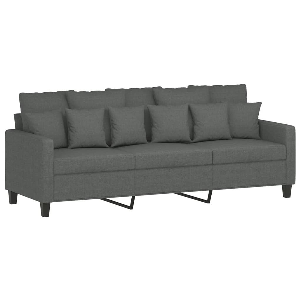 Driezitsbank met voetenbank 180 cm stof donkergrijs is nu te koop bij PeponiXL, paradijselijk wonen!