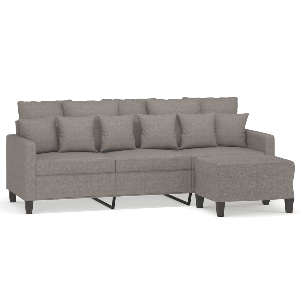Driezitsbank met voetenbank 180 cm stof taupe is nu te koop bij PeponiXL, paradijselijk wonen!