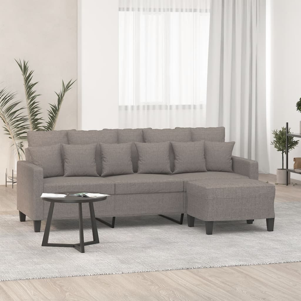 Driezitsbank met voetenbank 180 cm stof taupe is nu te koop bij PeponiXL, paradijselijk wonen!