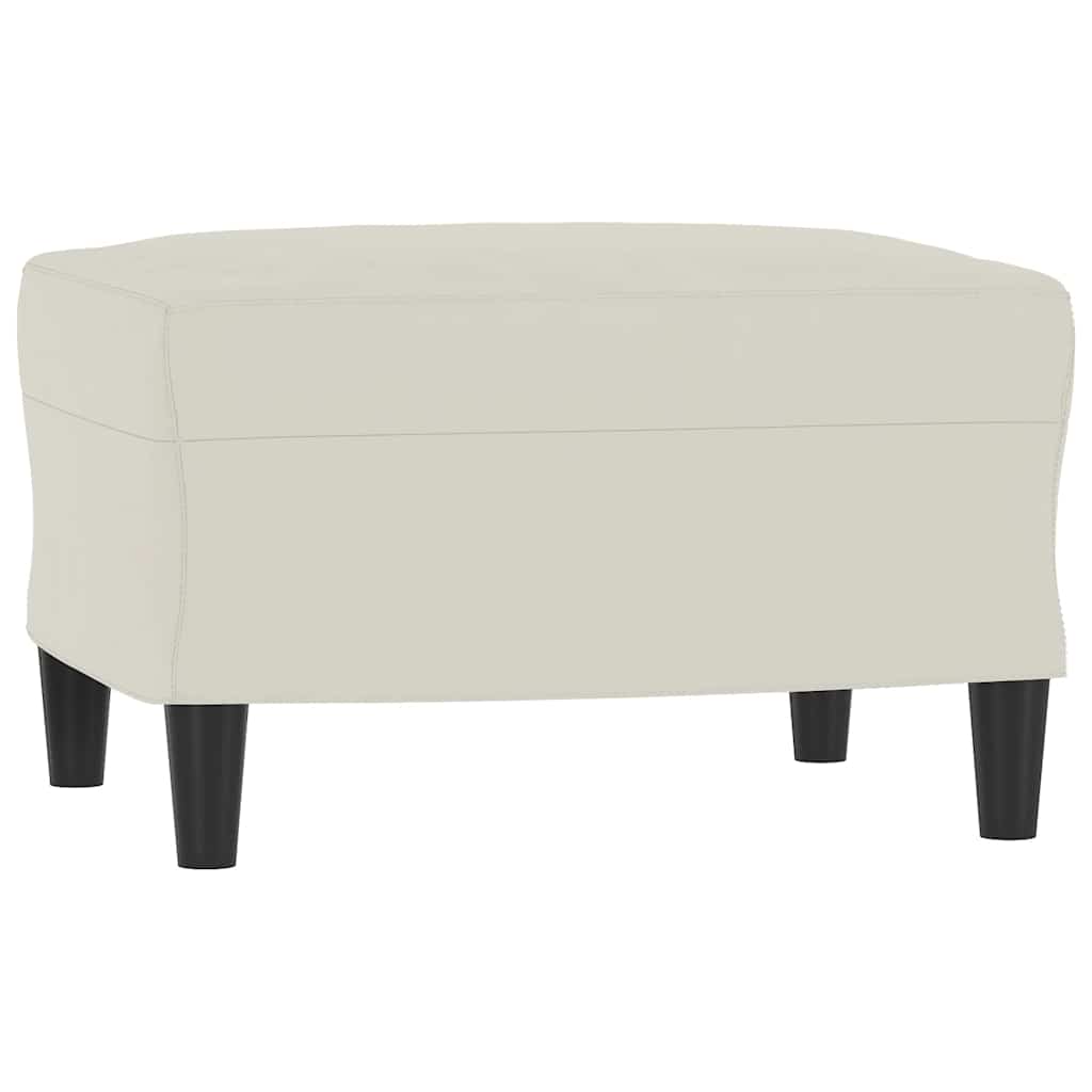 Fauteuil met voetenbank 60 cm fluweel crèmekleurig is nu te koop bij PeponiXL, paradijselijk wonen!