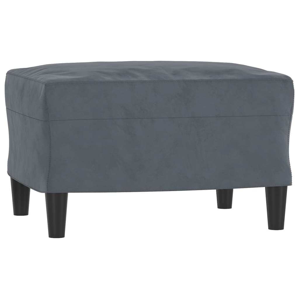Driezitsbank met voetenbank 180 cm fluweel donkergrijs is nu te koop bij PeponiXL, paradijselijk wonen!