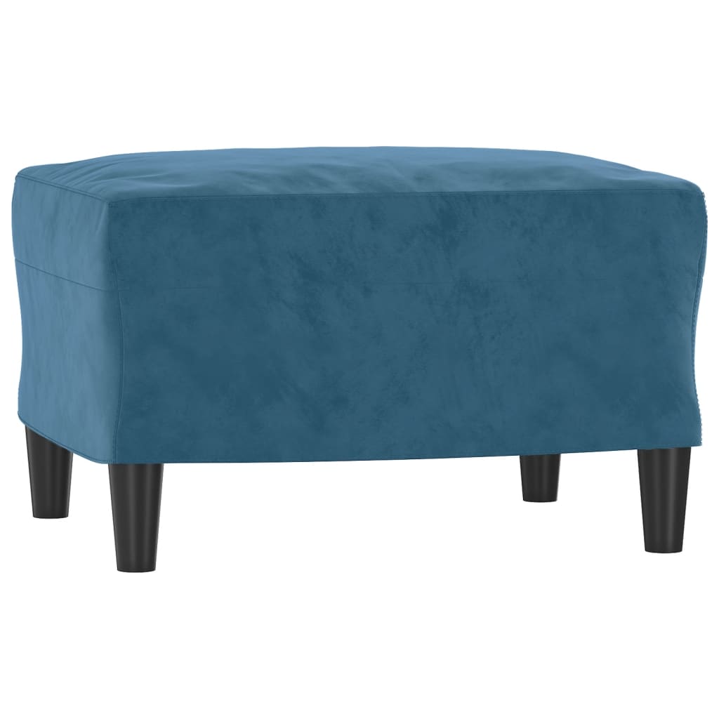 Driezitsbank met voetenbank 180 cm fluweel blauw is nu te koop bij PeponiXL, paradijselijk wonen!