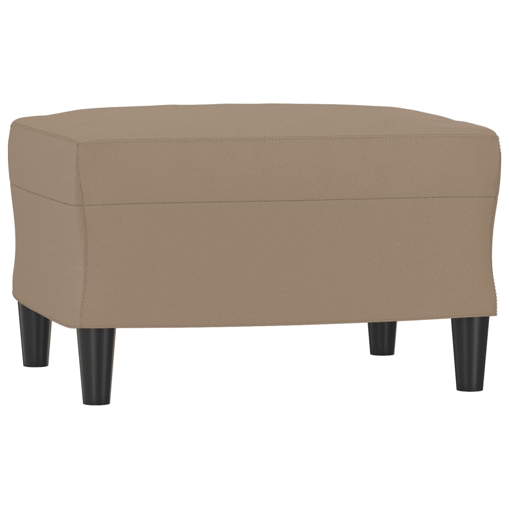 Fauteuil met voetenbank 60 cm kunstleer cappuccinokleurig is nu te koop bij PeponiXL, paradijselijk wonen!