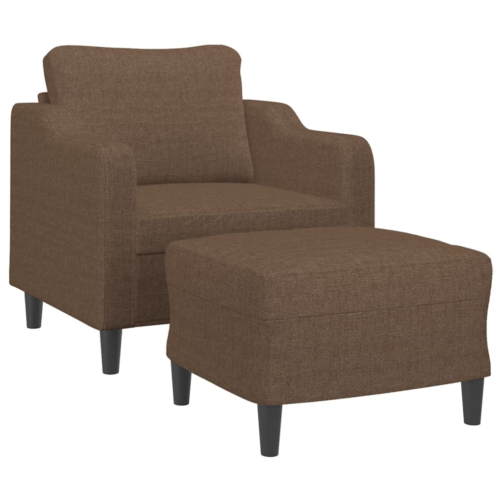 Fauteuil met voetenbank 60 cm stof bruin is nu te koop bij PeponiXL, paradijselijk wonen!