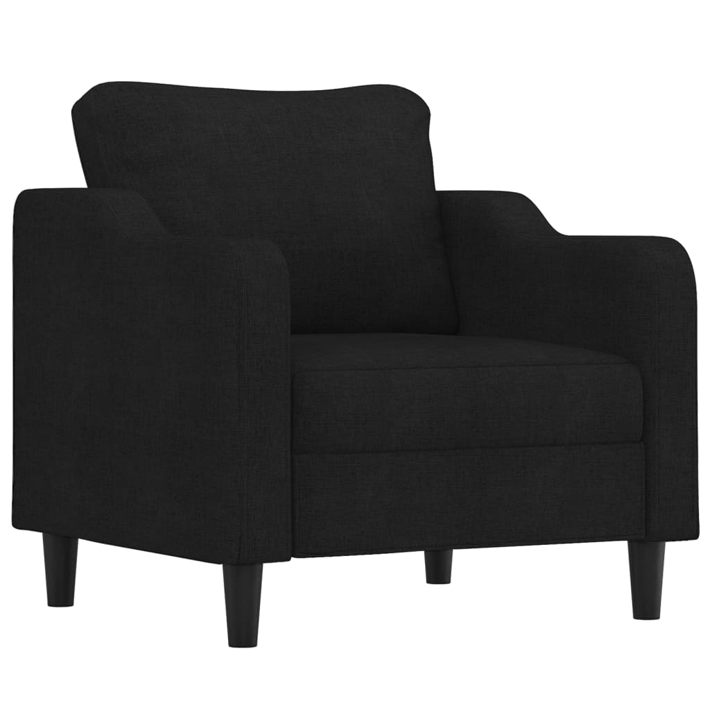 Fauteuil met voetenbank 60 cm stof zwart is nu te koop bij PeponiXL, paradijselijk wonen!