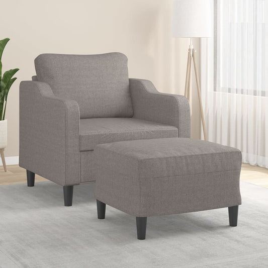 Fauteuil met voetenbank 60 cm stof taupe is nu te koop bij PeponiXL, paradijselijk wonen!