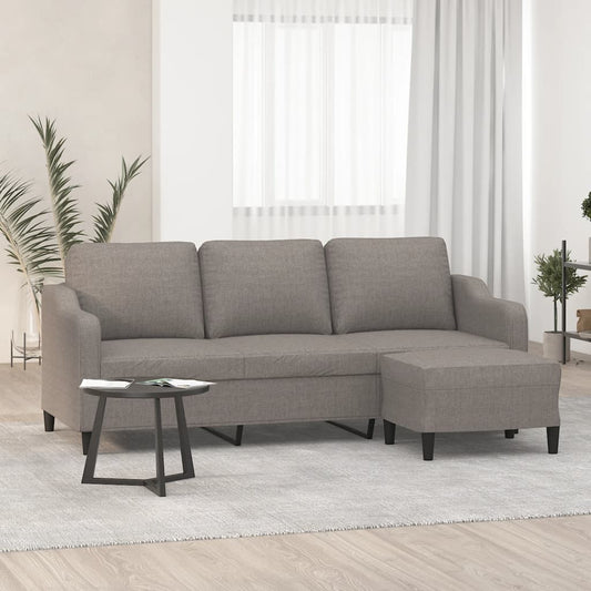 Driezitsbank met voetenbank 180 cm stof taupe is nu te koop bij PeponiXL, paradijselijk wonen!
