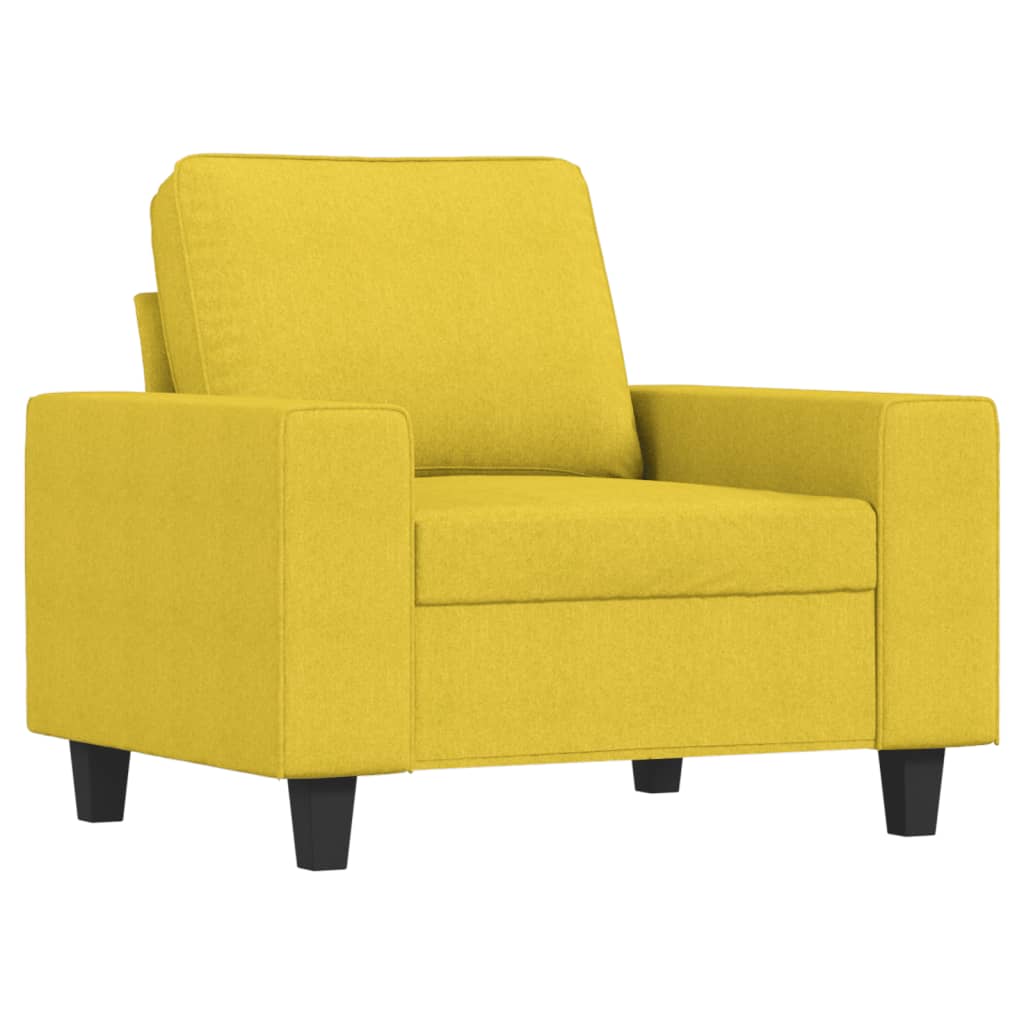 Fauteuil met voetenbank 60 cm stof lichtgeel is nu te koop bij PeponiXL, paradijselijk wonen!