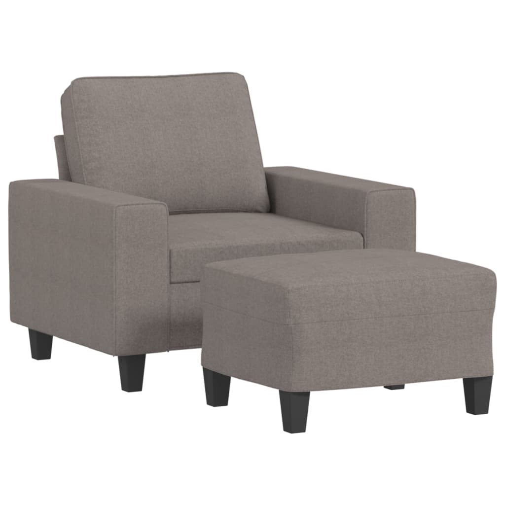 Fauteuil met voetenbank 60 cm stof taupe is nu te koop bij PeponiXL, paradijselijk wonen!