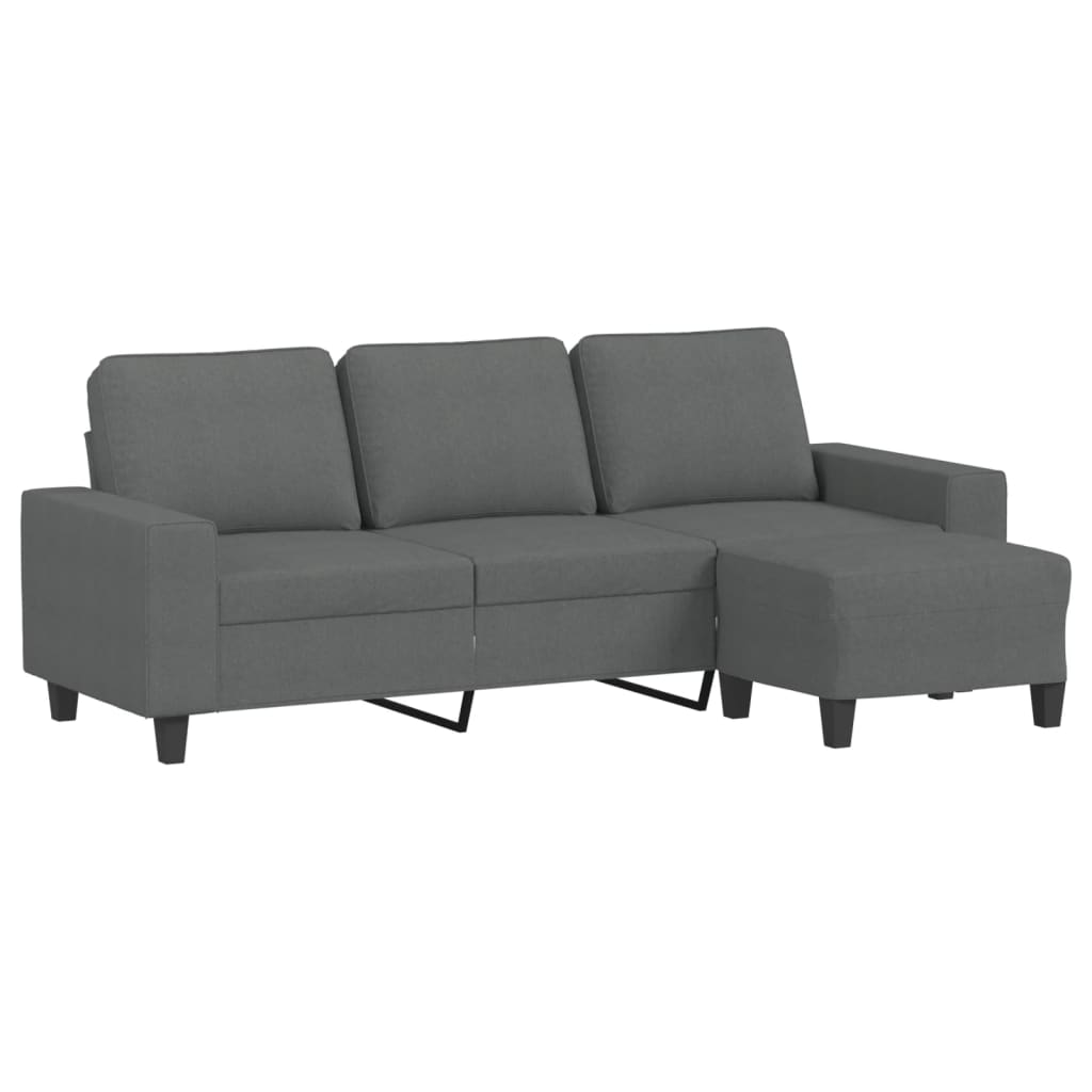 Driezitsbank met voetenbank 180 cm stof donkergrijs is nu te koop bij PeponiXL, paradijselijk wonen!