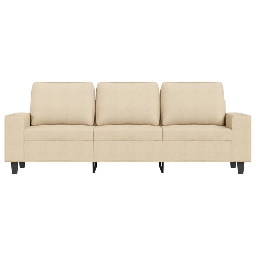 Driezitsbank met voetenbank 180 cm stof crèmekleurig is nu te koop bij PeponiXL, paradijselijk wonen!