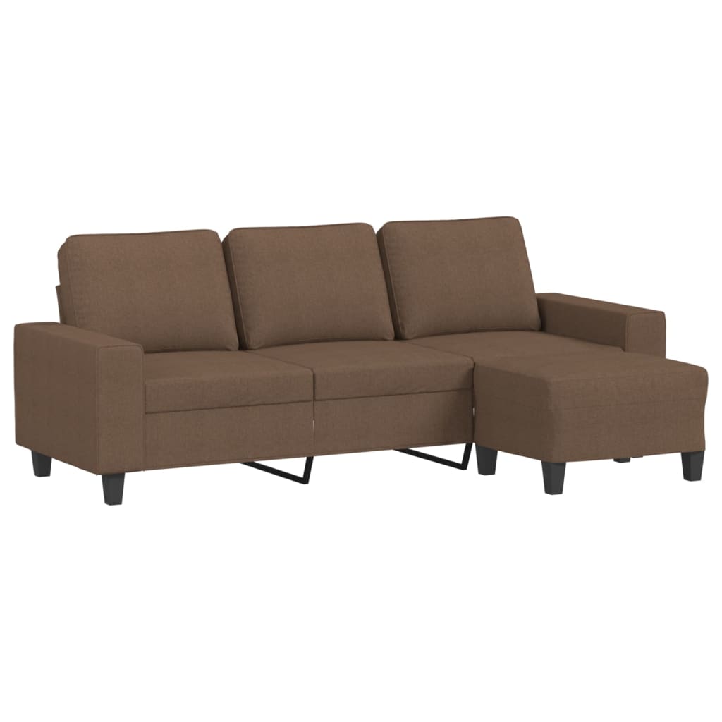 Driezitsbank met voetenbank 180 cm stof bruin is nu te koop bij PeponiXL, paradijselijk wonen!