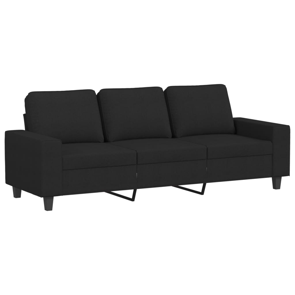 Driezitsbank met voetenbank 180 cm stof zwart is nu te koop bij PeponiXL, paradijselijk wonen!