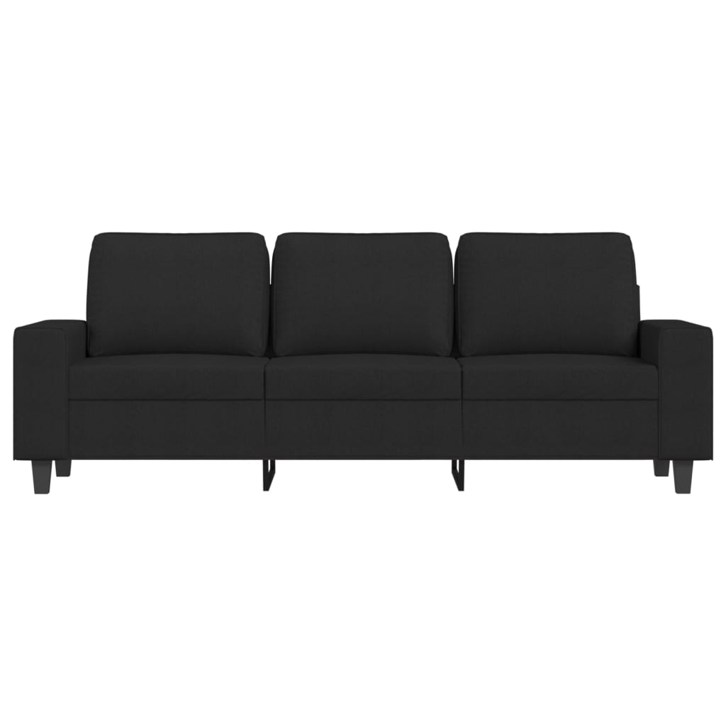 Driezitsbank met voetenbank 180 cm stof zwart is nu te koop bij PeponiXL, paradijselijk wonen!