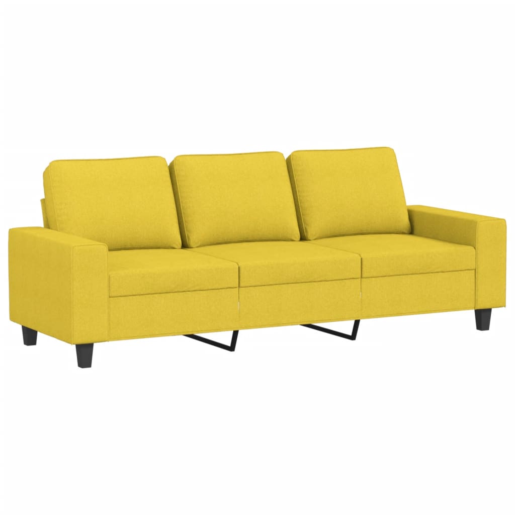 Driezitsbank met voetenbank 180 cm stof lichtgeel is nu te koop bij PeponiXL, paradijselijk wonen!