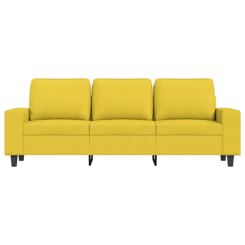 Driezitsbank met voetenbank 180 cm stof lichtgeel is nu te koop bij PeponiXL, paradijselijk wonen!