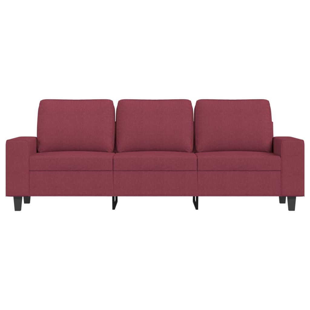 Driezitsbank met voetenbank 180 cm stof wijnrood is nu te koop bij PeponiXL, paradijselijk wonen!