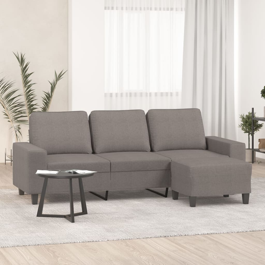 Driezitsbank met voetenbank 180 cm stof taupe is nu te koop bij PeponiXL, paradijselijk wonen!