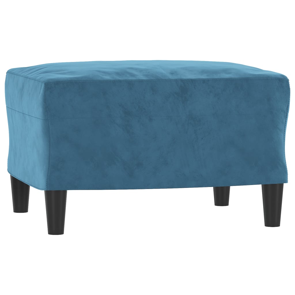 Fauteuil met voetenbank 60 cm fluweel blauw is nu te koop bij PeponiXL, paradijselijk wonen!