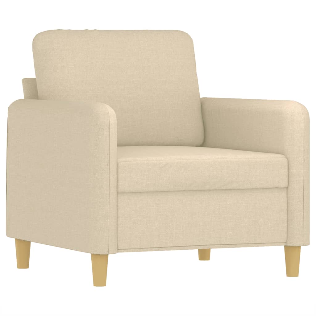 Fauteuil met voetenbank 60 cm stof crèmekleurig is nu te koop bij PeponiXL, paradijselijk wonen!