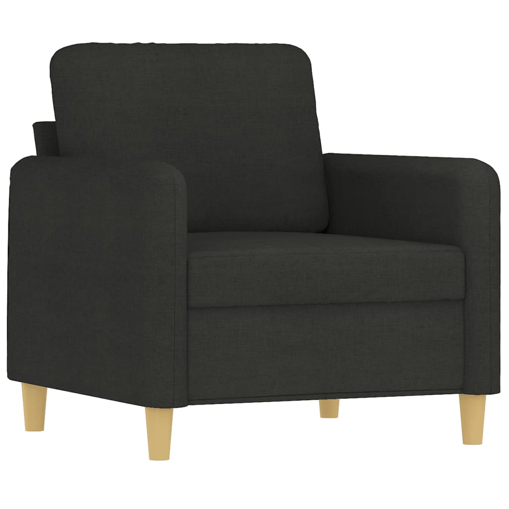 Fauteuil met voetenbank 60 cm stof zwart is nu te koop bij PeponiXL, paradijselijk wonen!