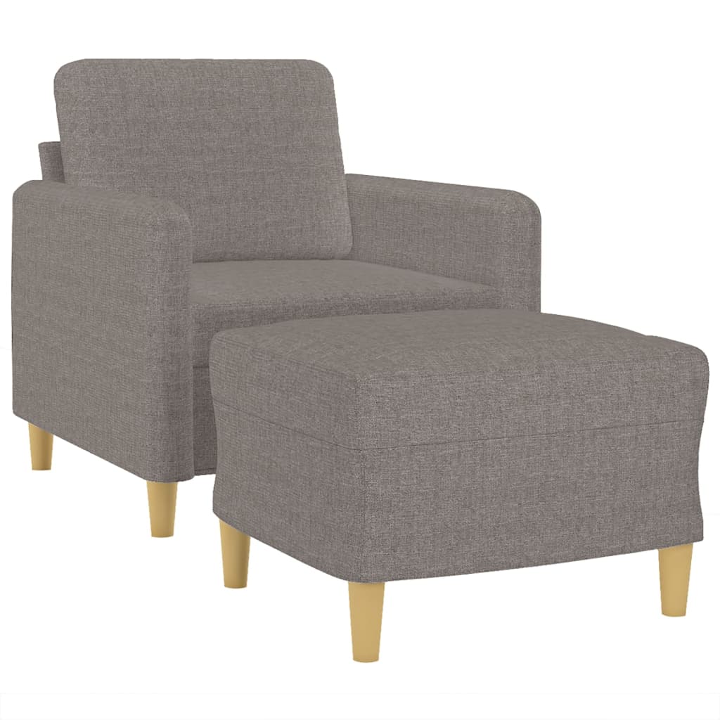 Fauteuil met voetenbank 60 cm stof taupe is nu te koop bij PeponiXL, paradijselijk wonen!