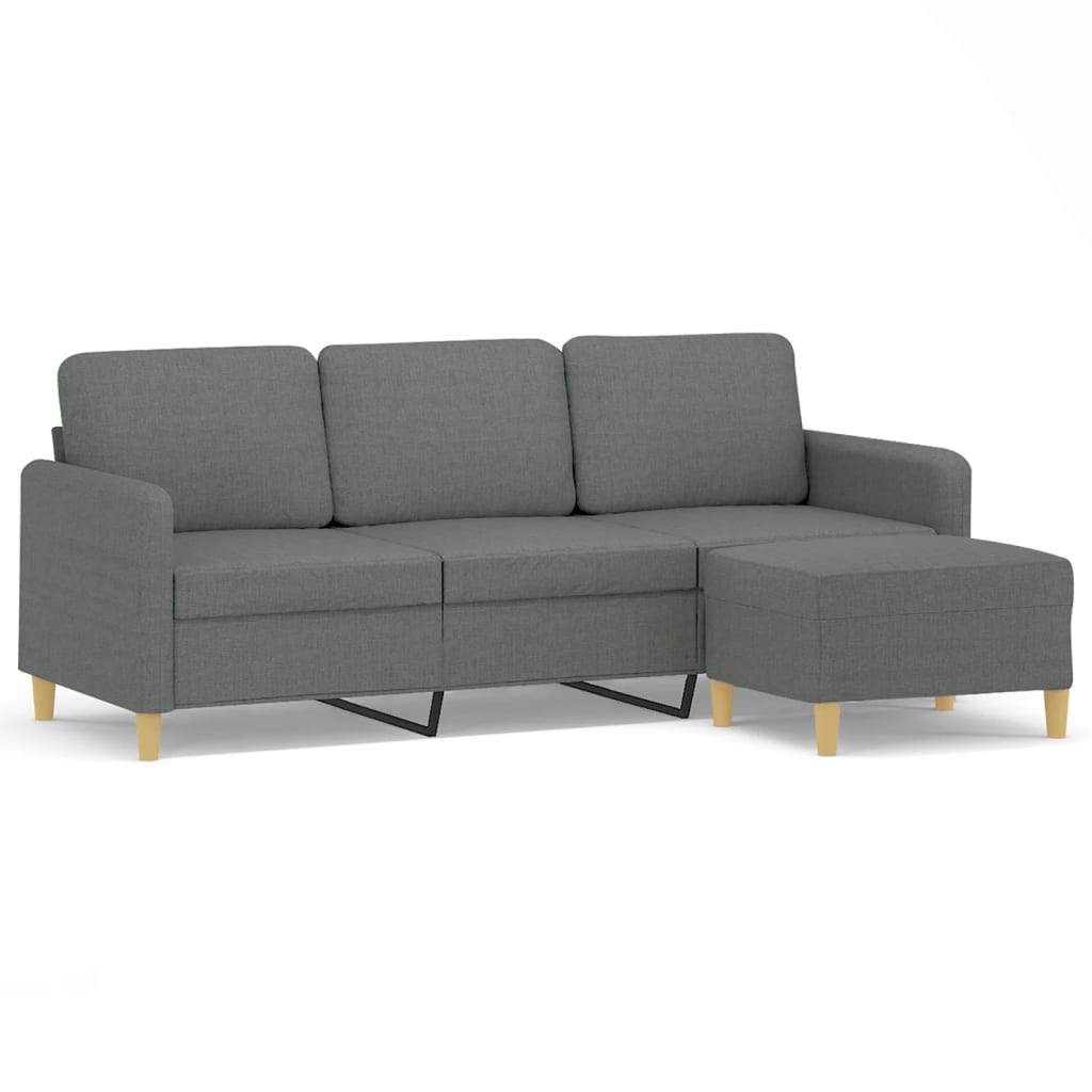 Driezitsbank met voetenbank 180 cm stof donkergrijs is nu te koop bij PeponiXL, paradijselijk wonen!