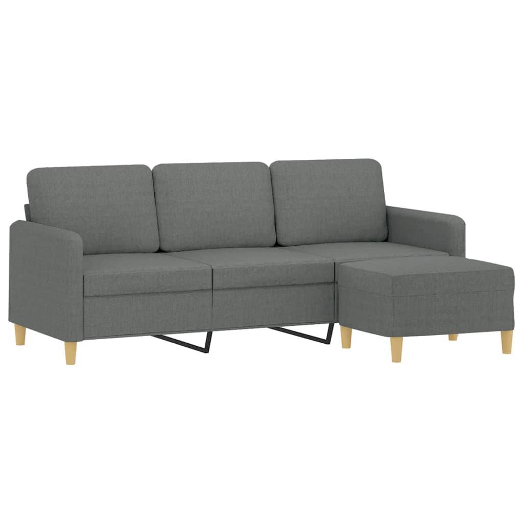 Driezitsbank met voetenbank 180 cm stof donkergrijs is nu te koop bij PeponiXL, paradijselijk wonen!