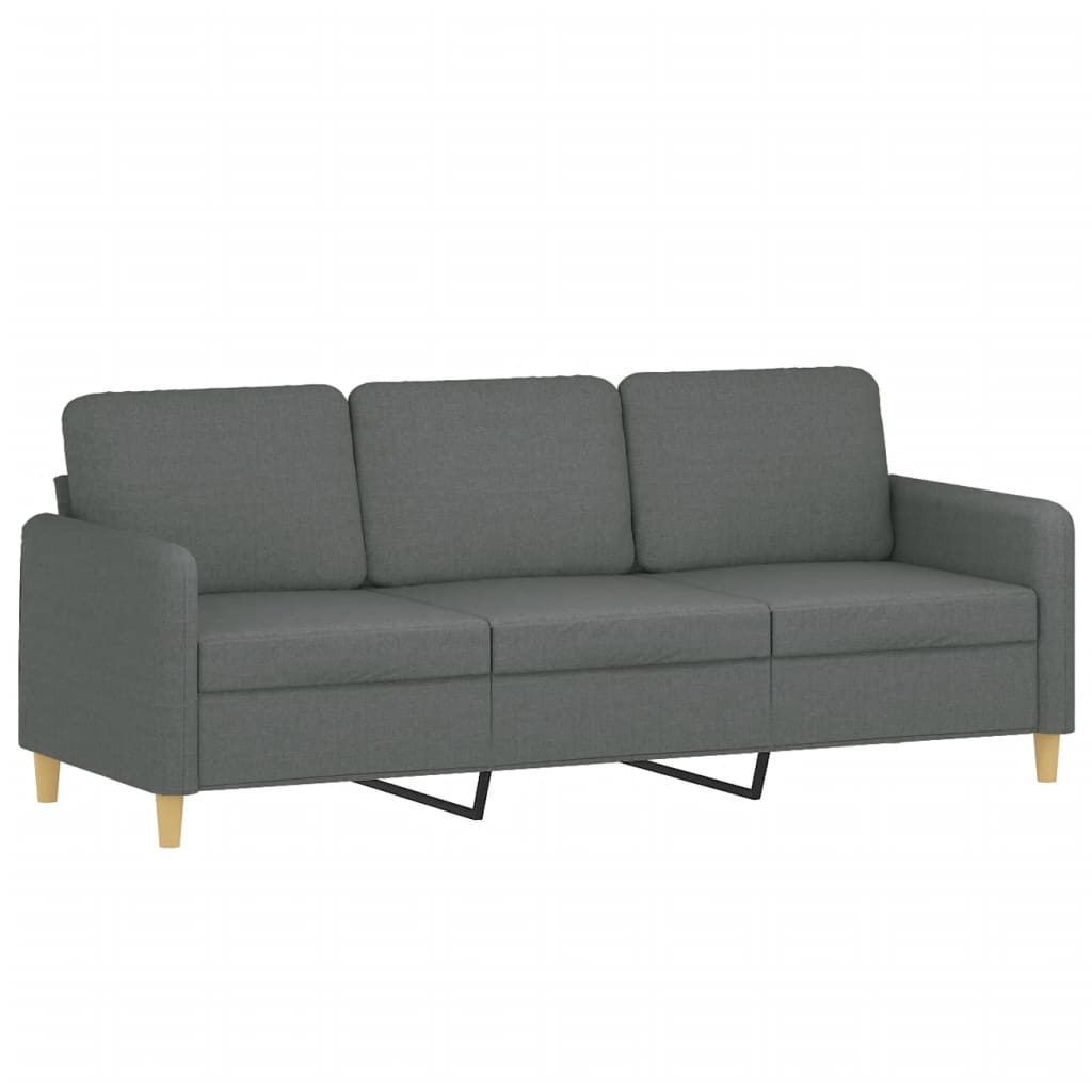 Driezitsbank met voetenbank 180 cm stof donkergrijs is nu te koop bij PeponiXL, paradijselijk wonen!