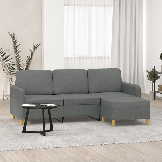 Driezitsbank met voetenbank 180 cm stof donkergrijs is nu te koop bij PeponiXL, paradijselijk wonen!