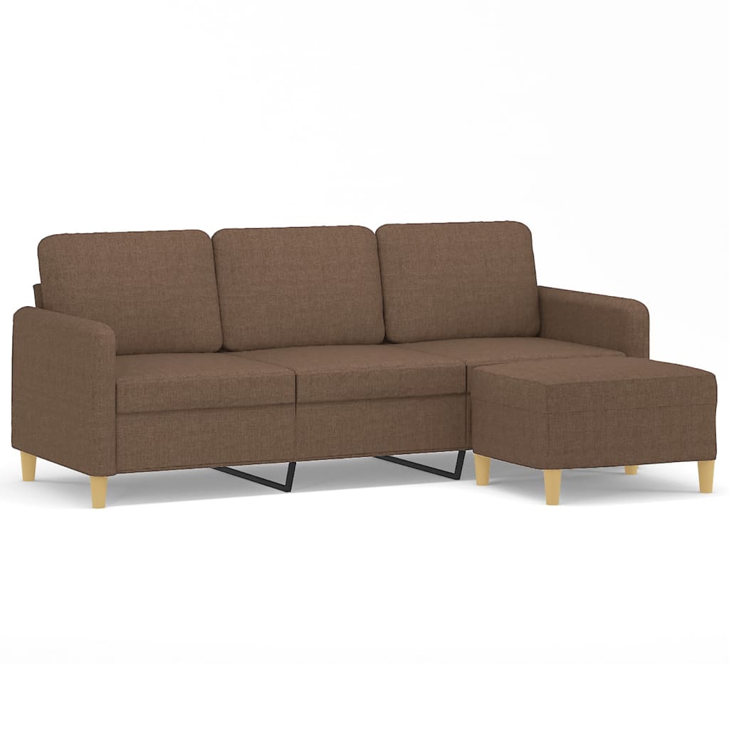Driezitsbank met voetenbank 180 cm stof bruin is nu te koop bij PeponiXL, paradijselijk wonen!