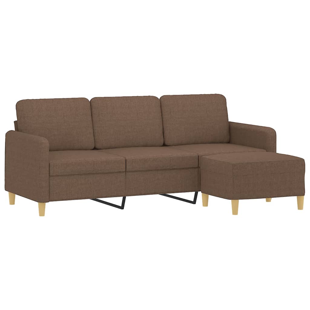 Driezitsbank met voetenbank 180 cm stof bruin is nu te koop bij PeponiXL, paradijselijk wonen!