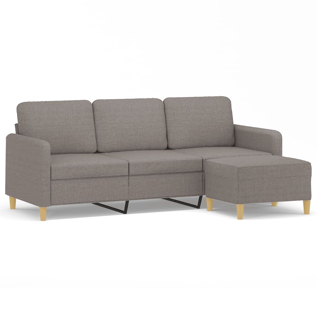 Driezitsbank met voetenbank 180 cm stof taupe is nu te koop bij PeponiXL, paradijselijk wonen!