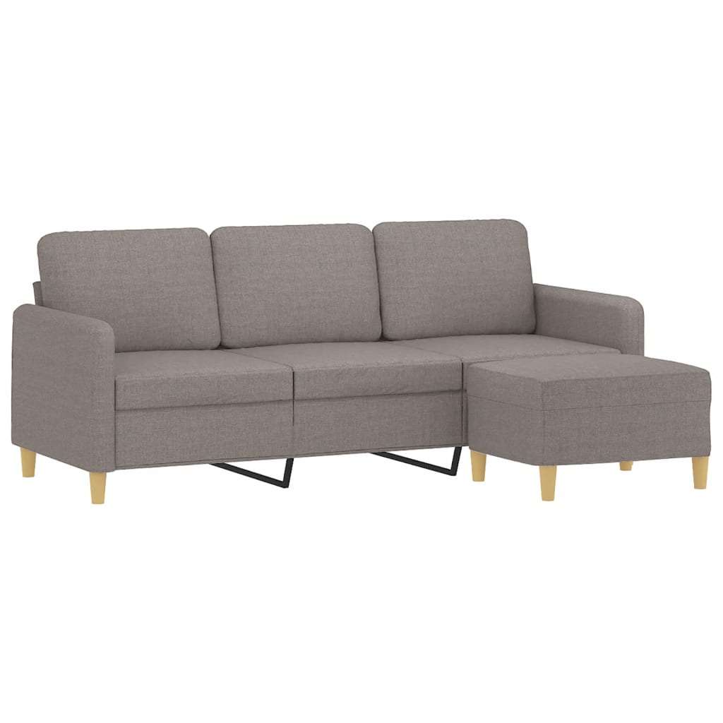 Driezitsbank met voetenbank 180 cm stof taupe is nu te koop bij PeponiXL, paradijselijk wonen!