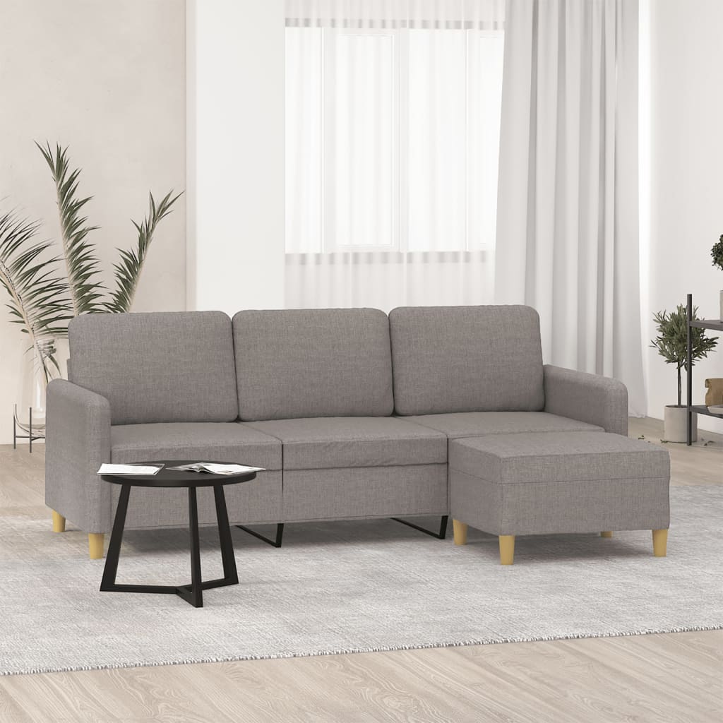 Driezitsbank met voetenbank 180 cm stof taupe is nu te koop bij PeponiXL, paradijselijk wonen!