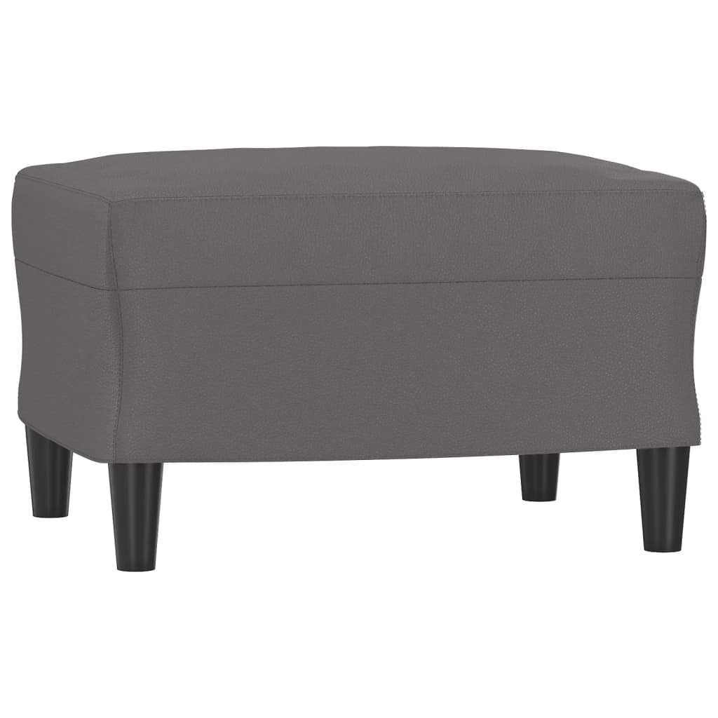 Fauteuil met voetenbank 60 cm kunstleer grijs is nu te koop bij PeponiXL, paradijselijk wonen!