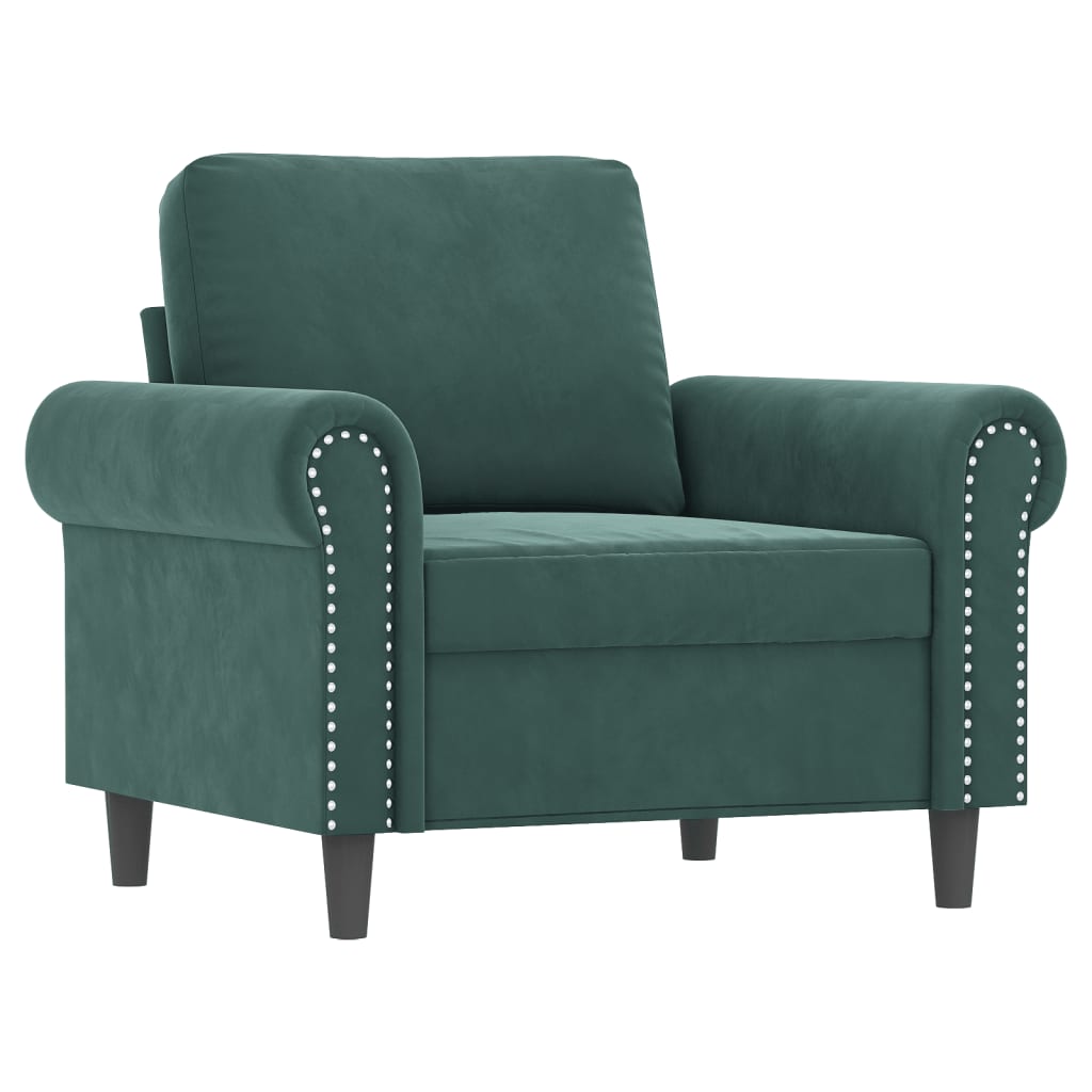 Fauteuil met voetenbank 60 cm fluweel donkergroen is nu te koop bij PeponiXL, paradijselijk wonen!