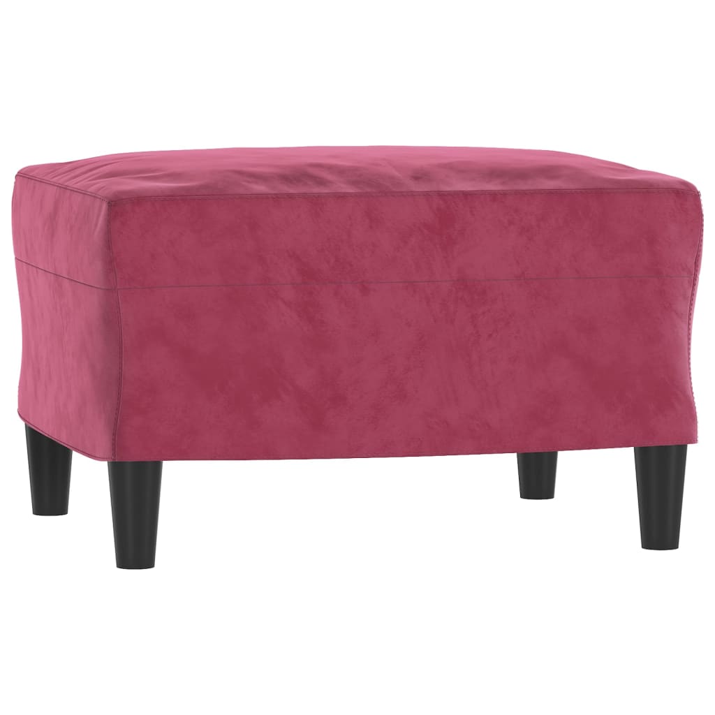 Fauteuil met voetenbank 60 cm fluweel wijnrood is nu te koop bij PeponiXL, paradijselijk wonen!